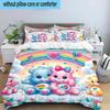 3PCS Rainbow Bears  3pcs Bedding,Including 3PCS Duvet Cover And 2pcs Pillowcases Perfect for Christmas,Ideal for Bedroom, Dormitory