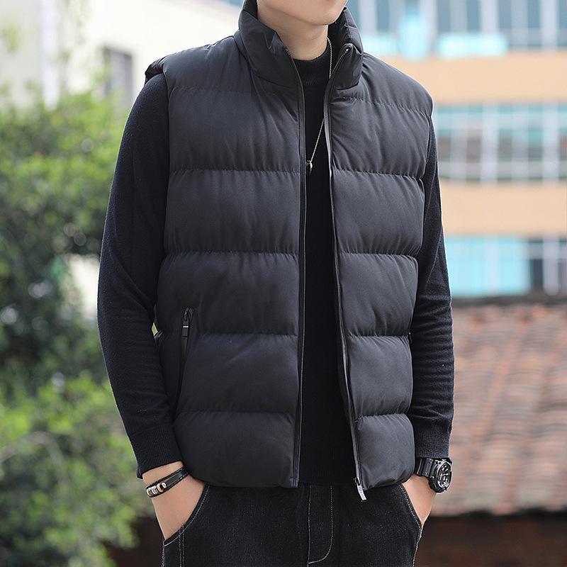 Men's Autumn/Winter Thickened Stand-up Collar Cotton-padded Vest
