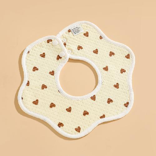 Ins Double-sided Cotton Waterproof Bib Crepe 360-degree Rotating Saliva Towel Children's Breathable Gauze Baby Bib