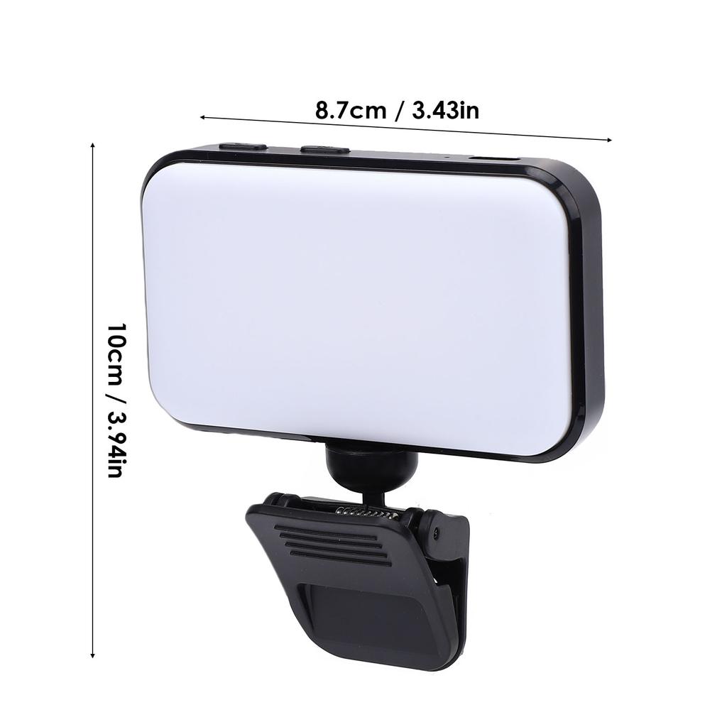 Portable LED Phone Light Adjustable Brightness Video Conference Lighting with Clip for Live Streaming Photography