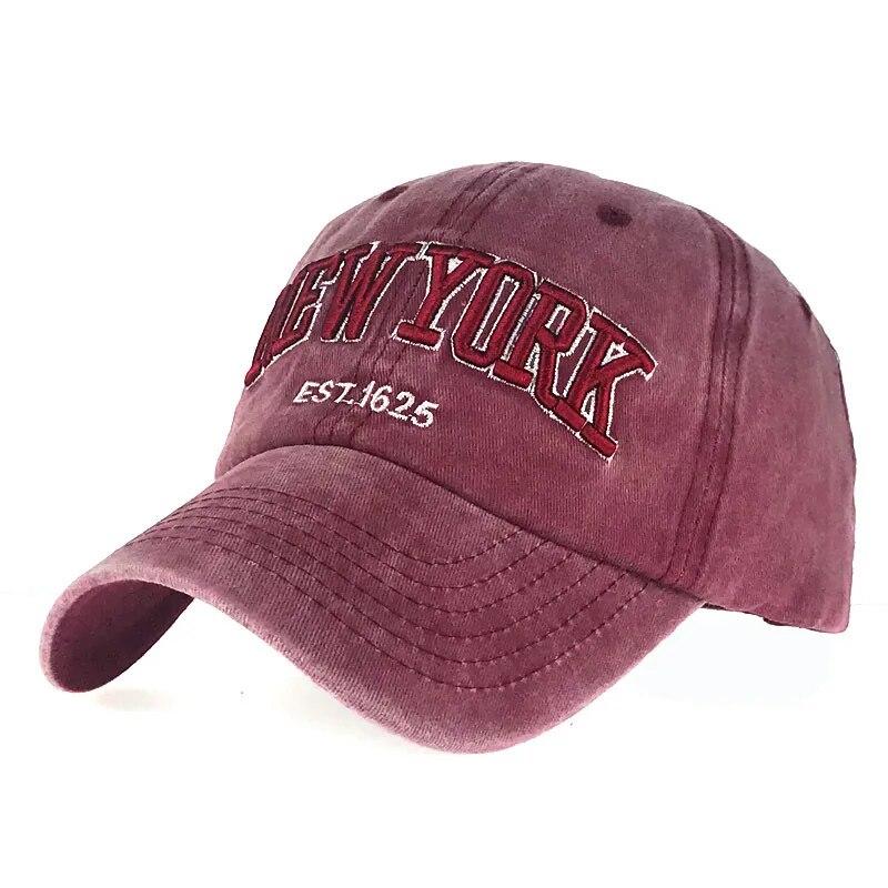 Hat New Spring And Autumn Washed Cloth Baseball Cap Embroidered Letters New York