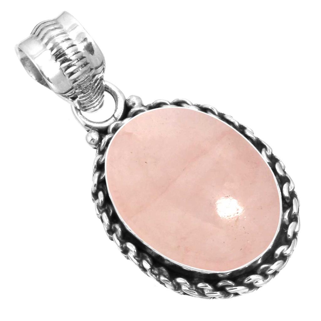 925 Sterling Silver Pendant Women Gemstone Handmade Jewelry Friendship Day Gift Malachite Moonstone Rose Quartz Red Stone Smoky Topaz Tiger Eye