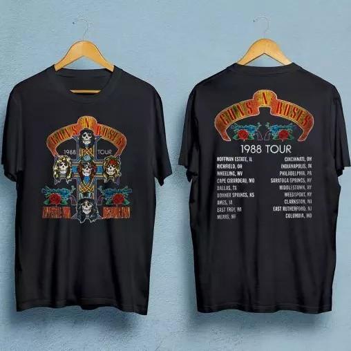 GNR 1988 Тур Appetite For Destruction Футболка Унисекс Футболка XXXXL