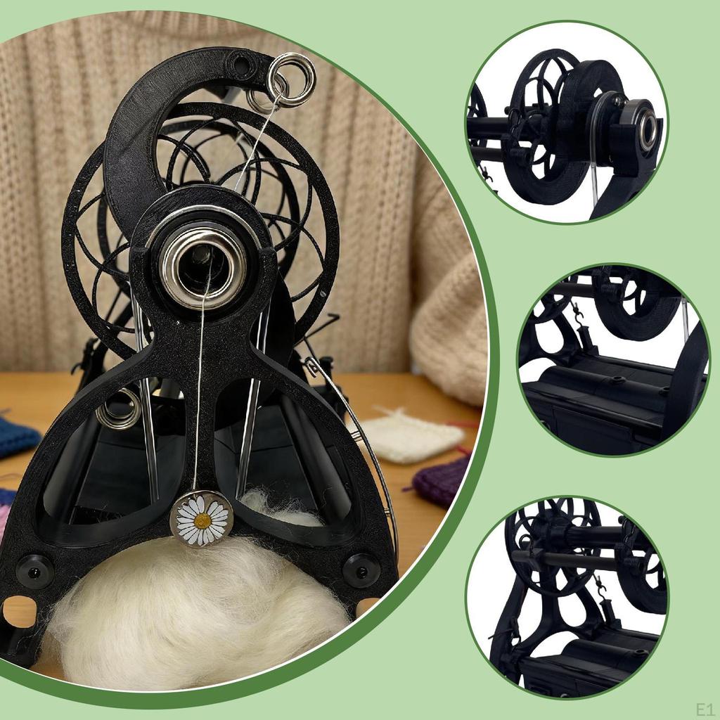 Filatoio Elettrico Premium Facile da Usare per la Filatura Regolabile in Velocità Nero Con 2 Bobine