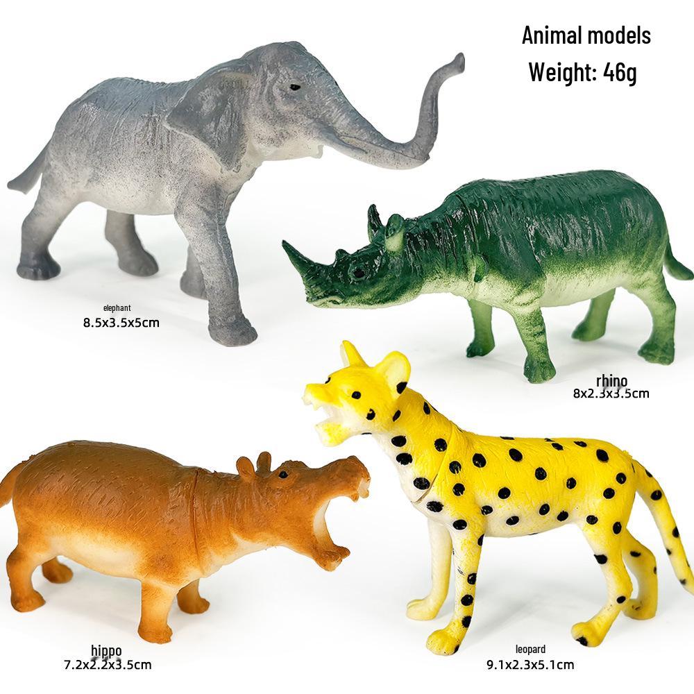 "1-9 inch Plastic Animal & Dinosaur Model Toy Set"