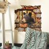 Red Brick Broken Wall Brown Bear Bedroom Living Room Entrance Hall Home Background Beautification Wall Stickers