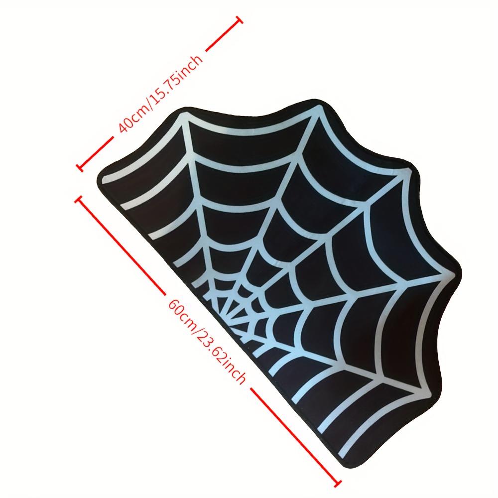 

Extra Large Spider Web Pet Feeding Mat - Non-Slip Spillproof Protector with Black & White Web Design, Durable Cat/Dog Bowl Mat