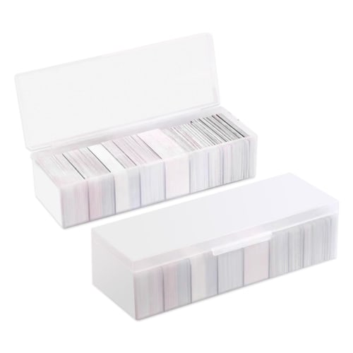 

DIFEIUKI Game Card Boxes, Game Card Sorting Boxes, Set of 2, Long Card Boxes, Horizontal Loading, Holds Over 700 Cards, Yu-Gi-Oh! Loader, Acrylic, Pro