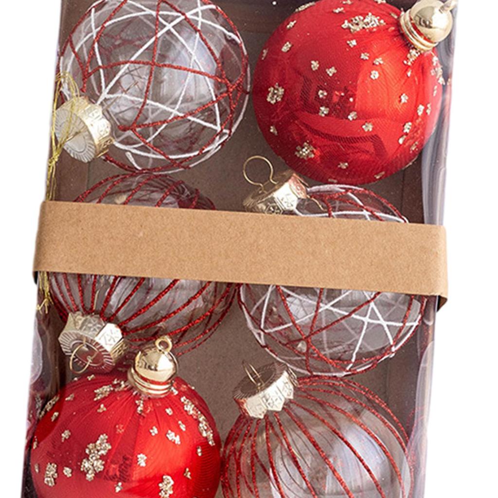 6Pcs Christmas Balls Ornaments DIY Hanging Crafts 8cm Xmas Tree Decor Christmas Pendants for Garland Party Favor Festive Xmas