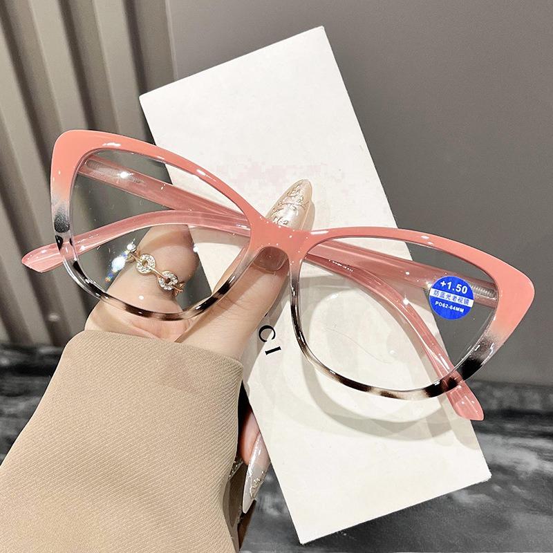 Women's New Fashion Cat-eye Large Frame Presbyopia Glasses Neutral Fashion Anti-blue Light High Definition Reading Glasses