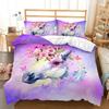 Bamboo Fiber Bedset Print Star Cow,Rabbit, Kitten Rainbow Princess Pink Purple Comforter Cover Set For Girls Kids Boy Teen