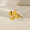 Flower Glossy Ring Women's Opening Adjustable K Gold-plated Simple Flower Vacation Style Niche Jewelry