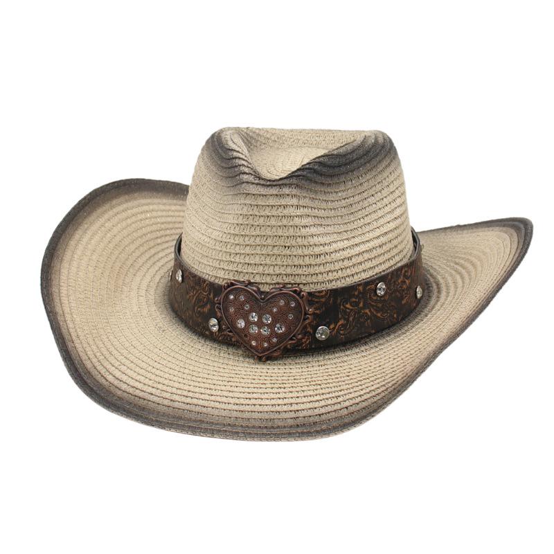 Ethnic Style Camping Sun Hat Hiking Mountain Hat Male Western Cowboy Big Love Straw Hat Female Mountain Climbing Sun Protection Hat