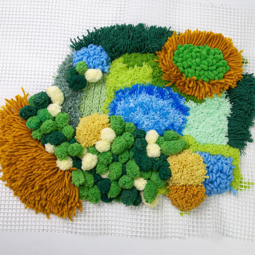 3Pcs Latching Hook Crochet Needle with Mesh Canvas for Rug Carpet Making and Art Craft Crochet Hook with Latching Hook