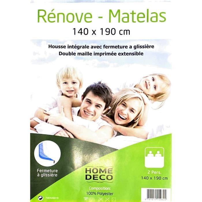 Mattress Protector - HOME DECO - 140 X 190 Cm - Stretchy Mesh - Full Zip Cover - For Mattresses Up To 24 Cm