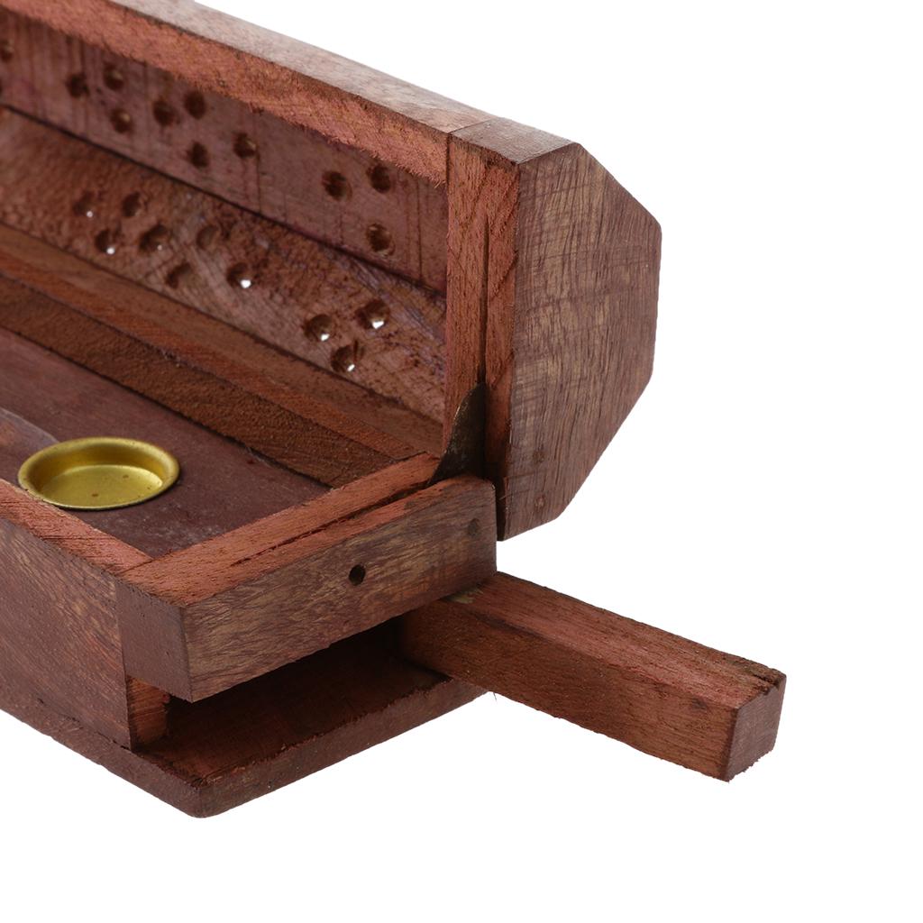 Handmade Wooden Incense Burner Inlay Work Cone Ash Holder Hollow Out Aromatic Incense Stand for Meditation Spirituality