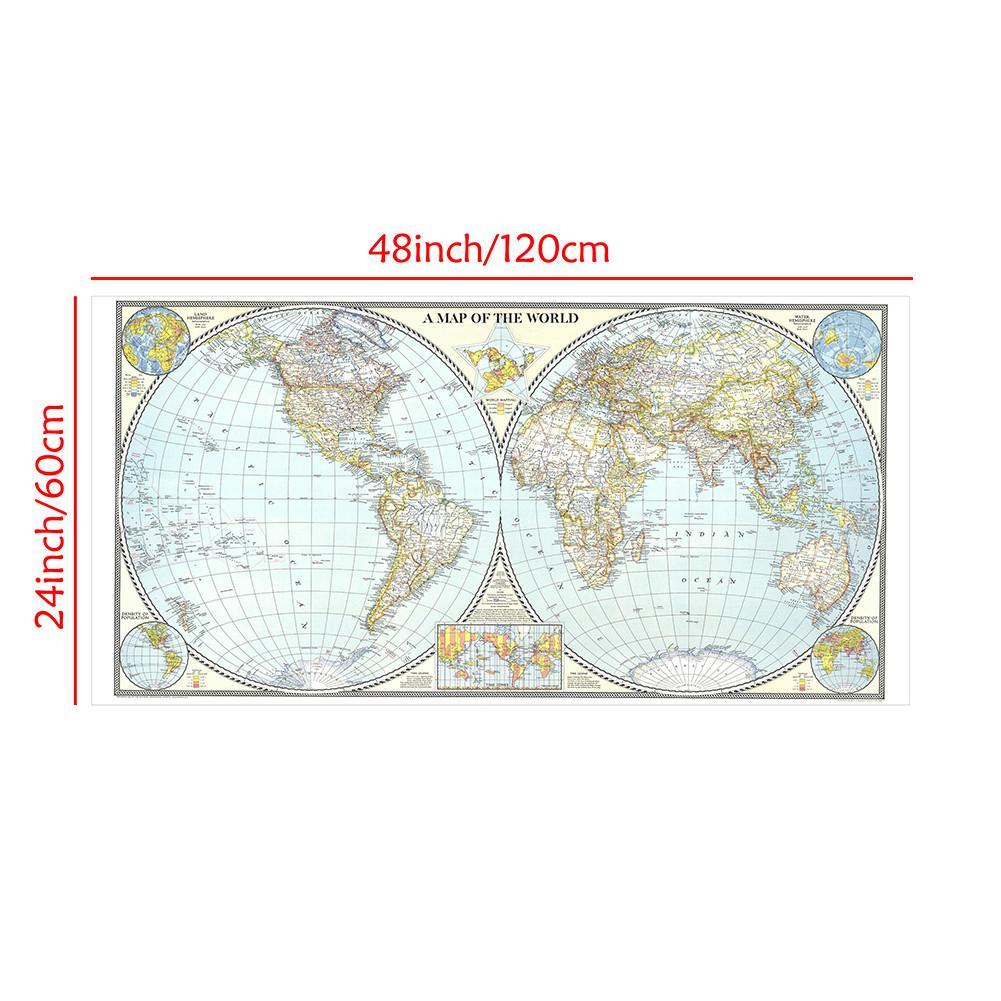 120*60cm Weltkarte (1941) Hintergrundtuch, Wanddeko Heimdeko, Arbeitszimmer, Geografische Werkzeuge, Tourismus-/Bildungswerkzeuge