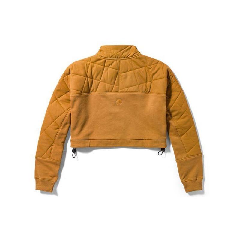 Timberland ® X Humberto Leon Future73 Collaboration Comfortable Warm Fitted Stand Collar Knitted Sweatshirt Women Sweatshirt Wheat A5PH2-P47