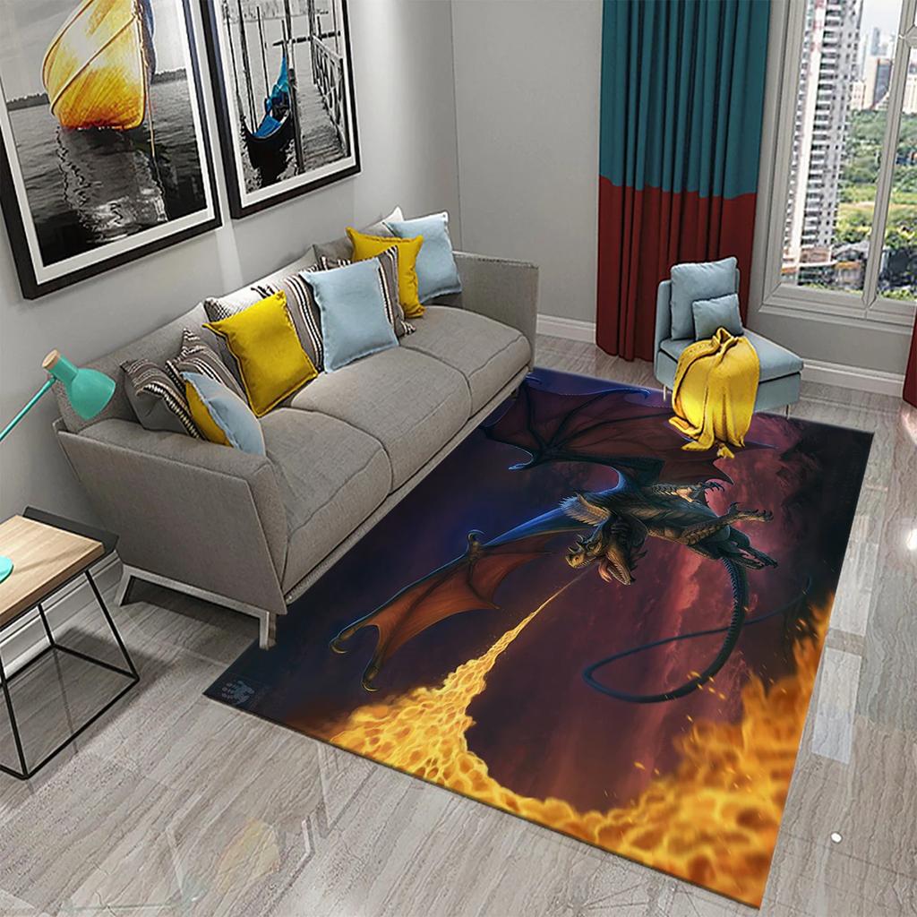 Dragon Animal Carpet for Living Room Bedroom Bathroom Soft Non-slip Mat Carpets Creative Fashion Door Large Mat Bath Mats Gifts