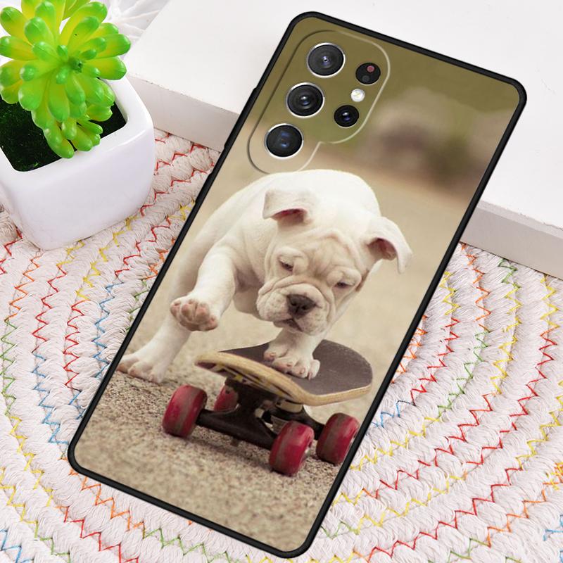 Lazy english bulldog cute dog Silicone Phone Case For Samsung Galaxy note 10 pro S26 S25 S24 S23 S22 S21 Plus Ultra Capa Cover