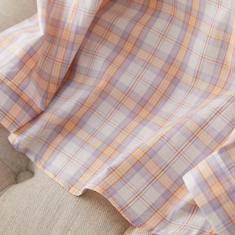 Plaid Shirt Women's Long-sleeved Retro Top Autumn New Pure Cotton Shirt