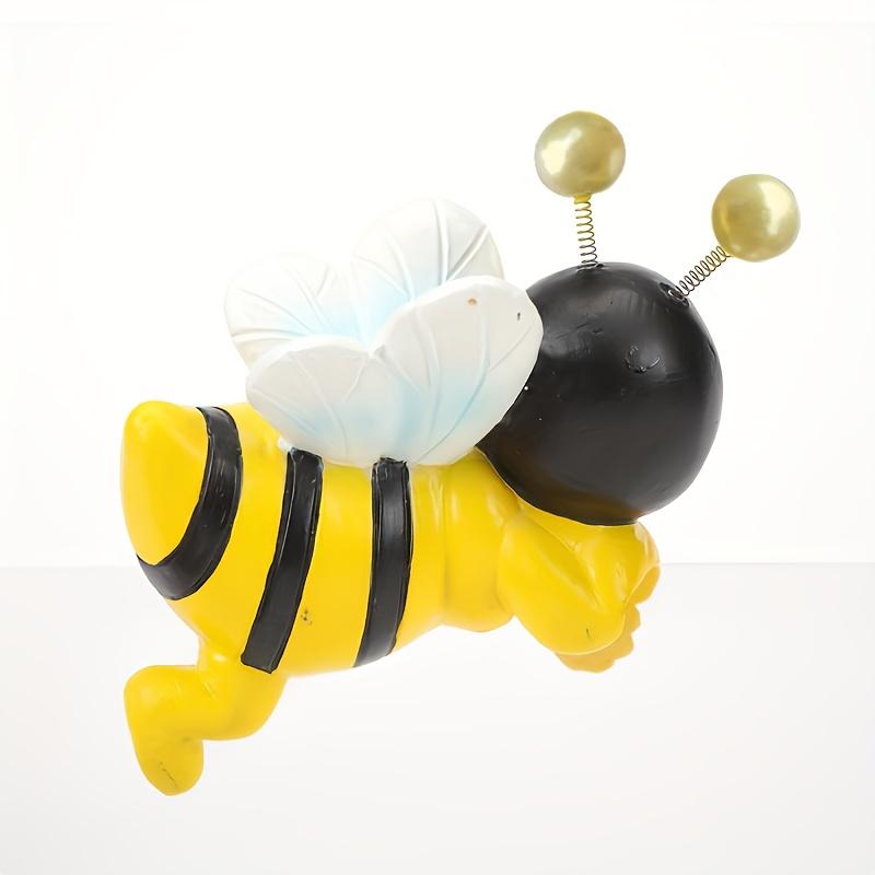 2 Stück Harz Bienenfiguren, Fröhliches Zuhause, Gartendekor, Vielseitig für Innen-/Außenbereiche, Perfekt für Pflanzgefäße, Wohnzimmer, Balkone