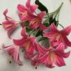 Artificial 9 Flowers Stems Pu Material 3d Simulation Lilies Wedding Decor Home