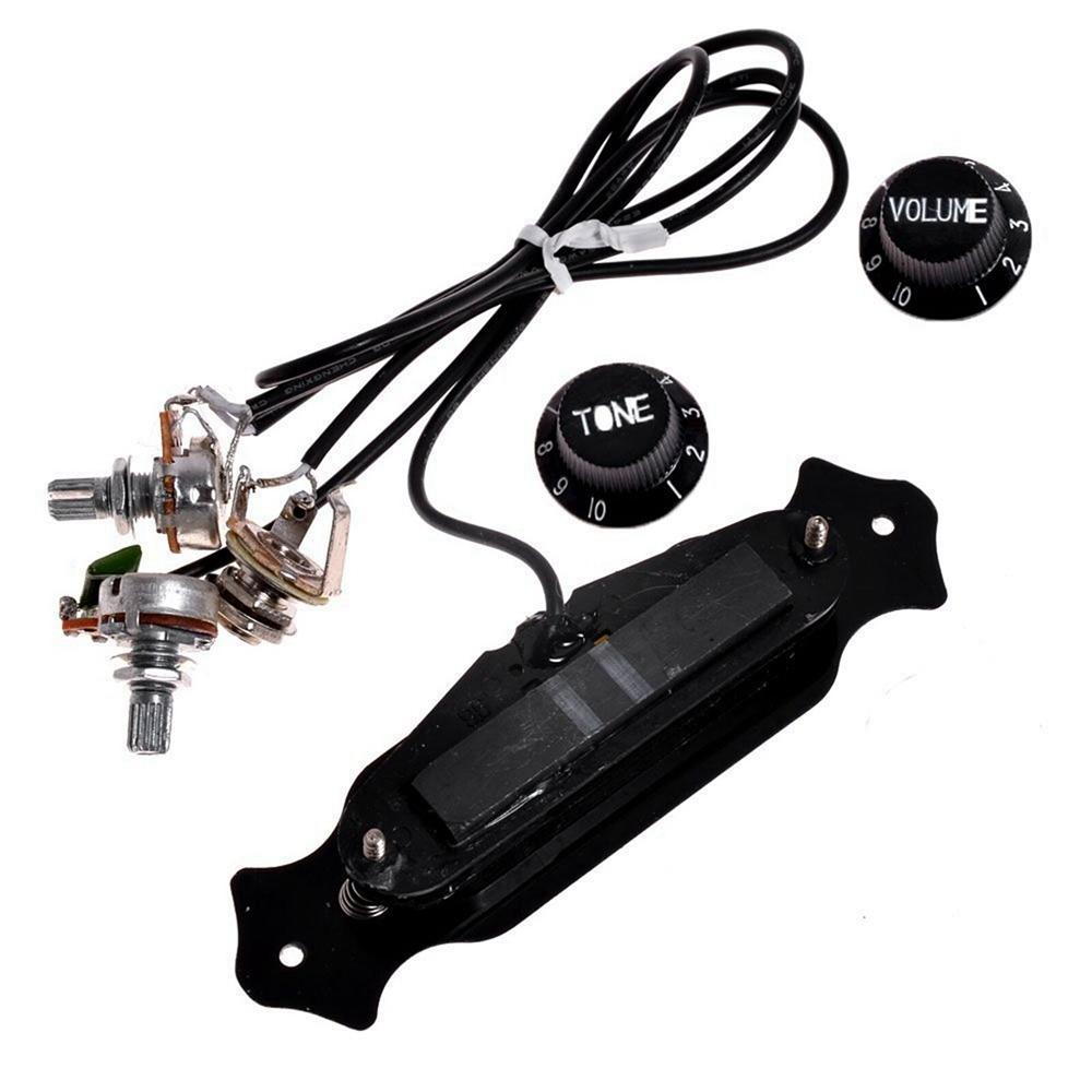 Pre-wired 4 string Single Coil Soundhole Pickup Harness with Volume &Tone Pots for Electric Guitar