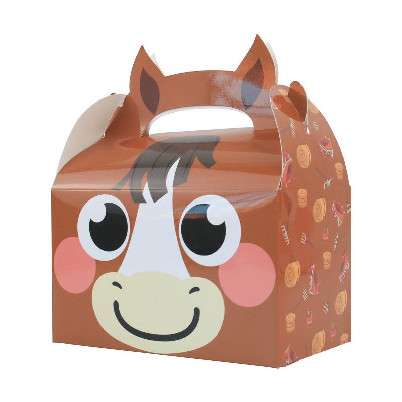 

WTEMPO Horse Party Favors Boxes Brown Western Cowgirl and Farm Party Supplies Goodie Gift Boxes DIY Foldable Paper Universal Packaging Boxes 24pcs коричневий