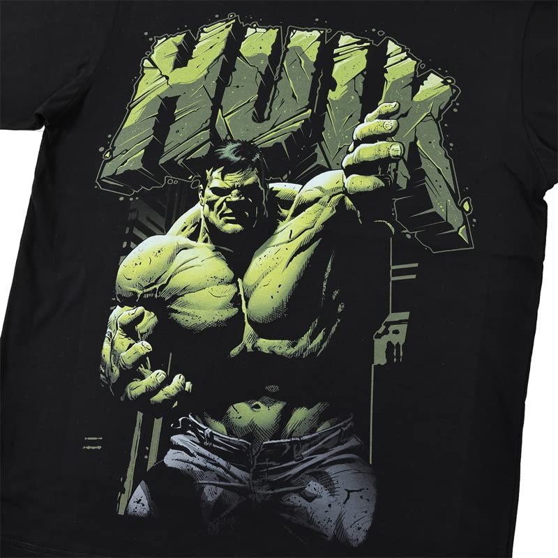 EVERSOUL Marvel Short Sleeve T-Shirt, Hulk, Avengers, Captain America, Venom, American Comic Character Goods, Gift, Men's, Black, XL [Parallel Import]