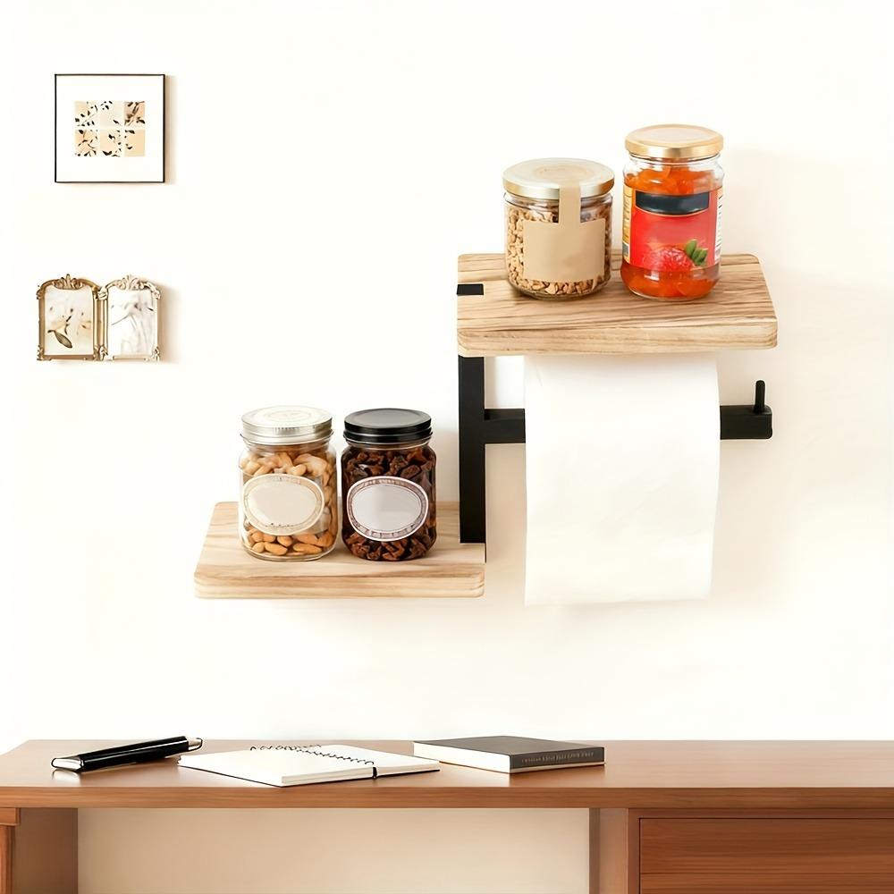 Space Saving Wall Mounted Toilet Paper Holder High Load-bearing Countertop Organizer  Kitchen