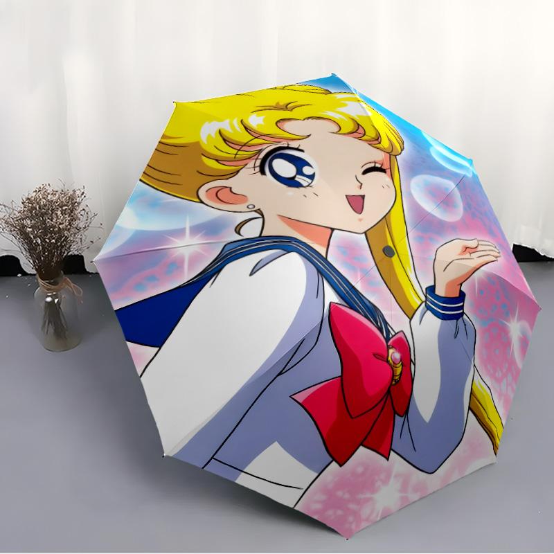 1pc Sailor Moon Umbrella, Sun Protection, And UV Shielding. It Has Eight Sturdy Ribs for Outdoor Use And Perfect As a Holiday Gift