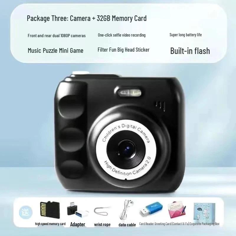 HD Dual Lens Digital Instant Camera for Students and Travel Photography