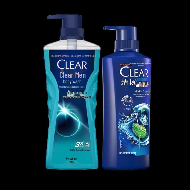 Clear Men s Deep Sea Explorer Shower Gel & Anti-Dandruff Shampoo Set