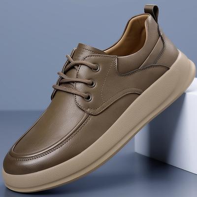 Men's High Quality Casual Leather Shoes with Breathable Lining, Soft Foam Outsole, Non-Slip Comfortable for Outdoor Travel Work