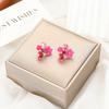 Women's Multicolored Crystal Flower Stud Earrings Elegant And Charming Jewelry Accessory