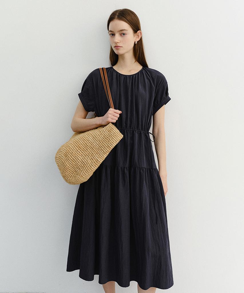Deonseuteu Half Sleeve Dress_Uddr6B222_Deep Navy