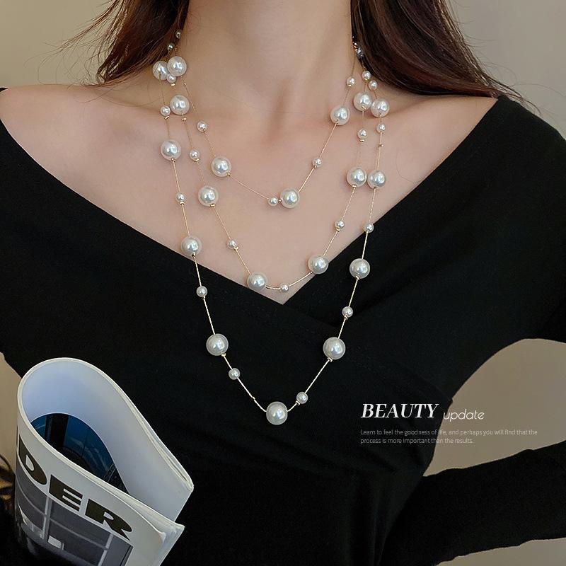 Korean Fashion Pearl Necklace - Extra Long, Elegant Sweater Chain for Autumn/Winter