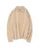 COFWI Wool Button Knit Polo Shirt Beige