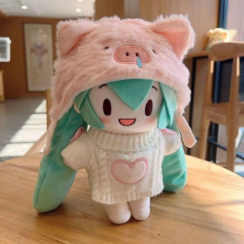 Kawaii Hatsune Miku Snow Princess Anime Cartoon Plush Doll Dress-Up Fufu Cute Christmas Gift Cuddly Stuffed Fluffy Huggable Comfort Adorable Soft