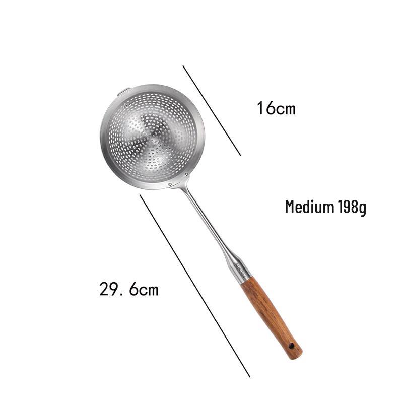 Lijia Verdicktes 304 Edelstahl Küchensieb Schöpflöffel