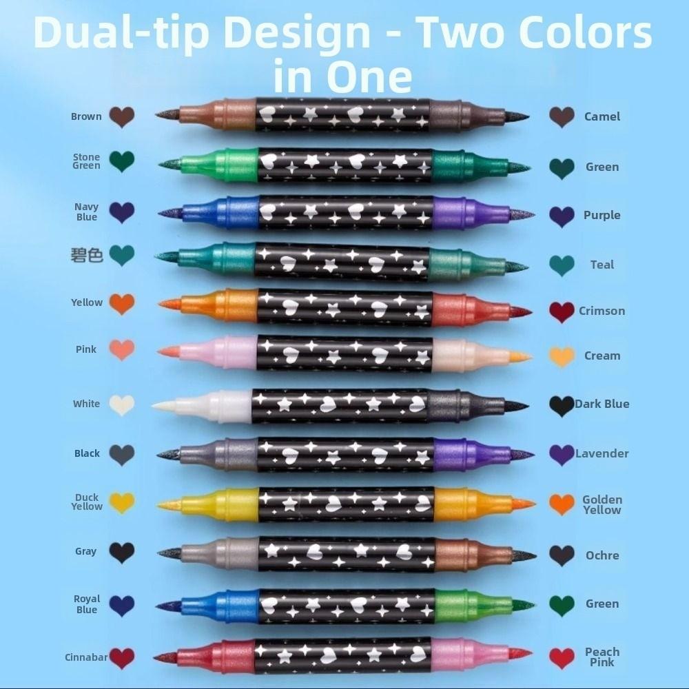 24/48/72/96 Colors Double-Ended Glitter Pens Quickly Dry Watercolor Pen  Drawing Painting