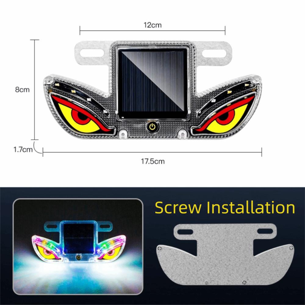 Waterproof Solar LED Car Light Colorful Car Warning Light Gifts Devil Eyes Car Lights Bracket fixation
