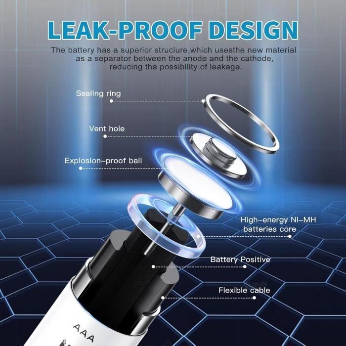 Bonai piles aaa rechargeables 1100mah ni-mh lot de 8