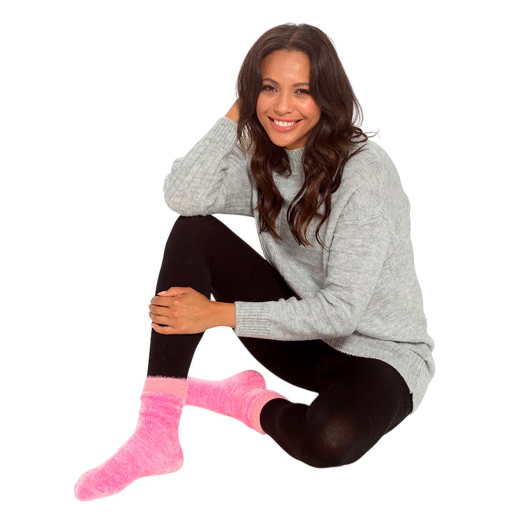 RJM Womens/Ladies Chenille Velvet Socks (Pack of 2)