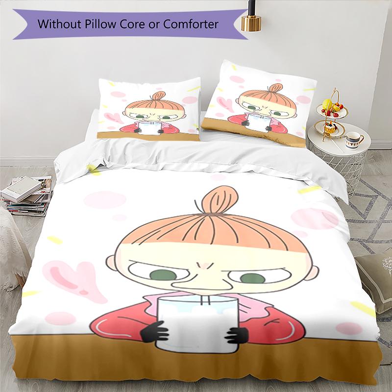Ensemble de literie 3 pièces Little My Housse de couette Fermeture Comprend 1 housse de couette et 2 taies d'oreiller, Doux et confortable pour toutes les saisons.