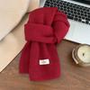 Cute Solid Color Plush Knitted Scarf Winter Warm Cold-proof Neck Guard Scarf Student Neckband Girly Fashion Mountaineering Glove