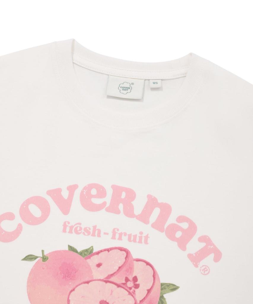 COVERNAT WOMAN Crop Fruit T-Shirt White