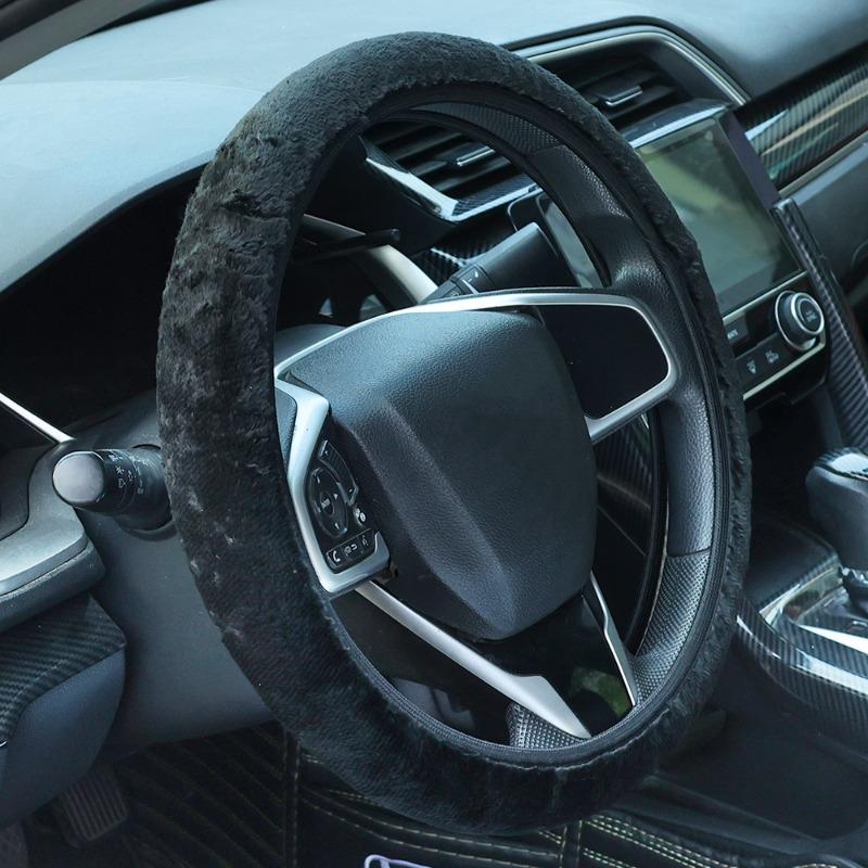 Universal-Plüsch-Auto-Lenkradbezug, Schutzbezug, dekorative warme Bezüge, einziehbares Auto-Innenzubehör