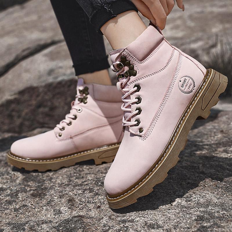 Fashion Outdoor Leather Mens Slip On Boots Platform Shoes Luxury Brand Men Winter Plush Snow Boots Fashion All-match Men Motocross Boots
